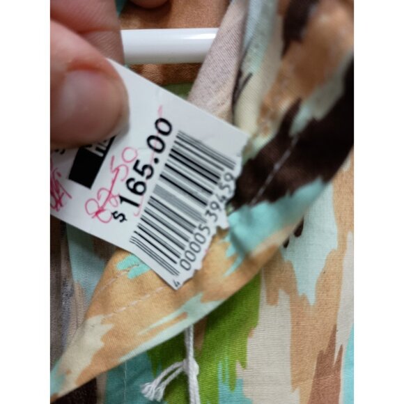 Tizzie Wearable Art Tunic Top Womens Medium Ikat Print Button Front Long Sleeve - Picture 9 of 14